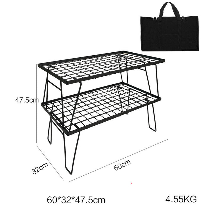 Outdoor Portable Splicing Camping Picnic Barbecue Iron Folding Table - Blue Force Sports