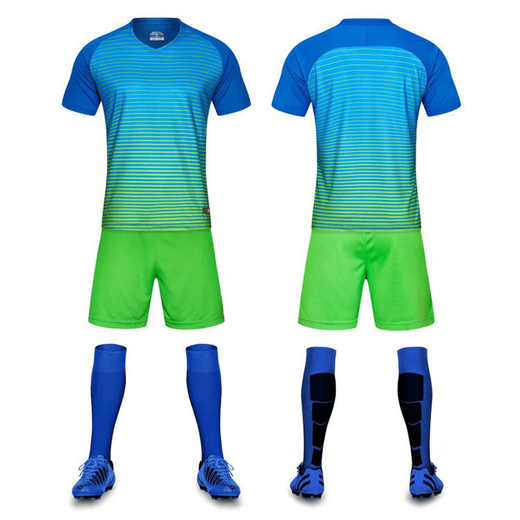 Custom men's short sleeve football suit, breathable speed, team match, training suit, personality customization, DIY group purchase - Blue Force Sports