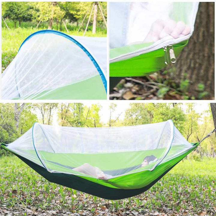 2 Person Portable Outdoor Mosquito Parachute Hammock - Blue Force Sports