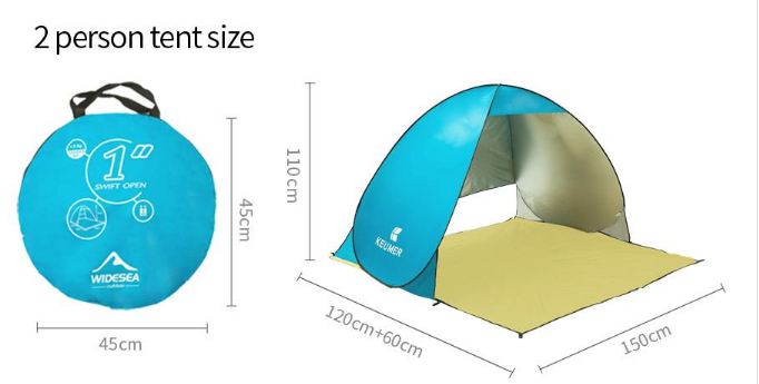 Beach tent UV protection sunshade double automatic tent camping tent - Blue Force Sports