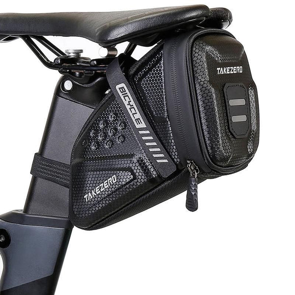 Waterproof Mountain Bike Saddle Bag with Reflective Design and Hardshell Protection