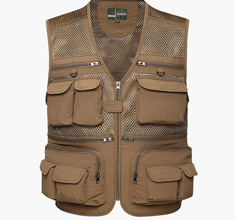 Multi-pocket Men's Professional Photography Vest - Blue Force Sports