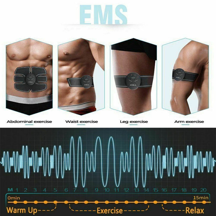 Electric Muscle Toner Machine ABS Toning Belt Simulation Fat Burner Belly Shaper - Blue Force Sports