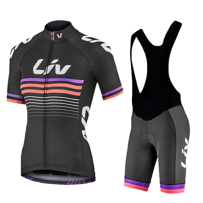 Women's LIV Summer Cycling Jersey Short Sleeve Shorts Suit Breathable - Blue Force Sports