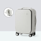 Carry On Suitcase with Aluminum Frame & Front Laptop Pocket, TSA Lock, Spinner Wheels