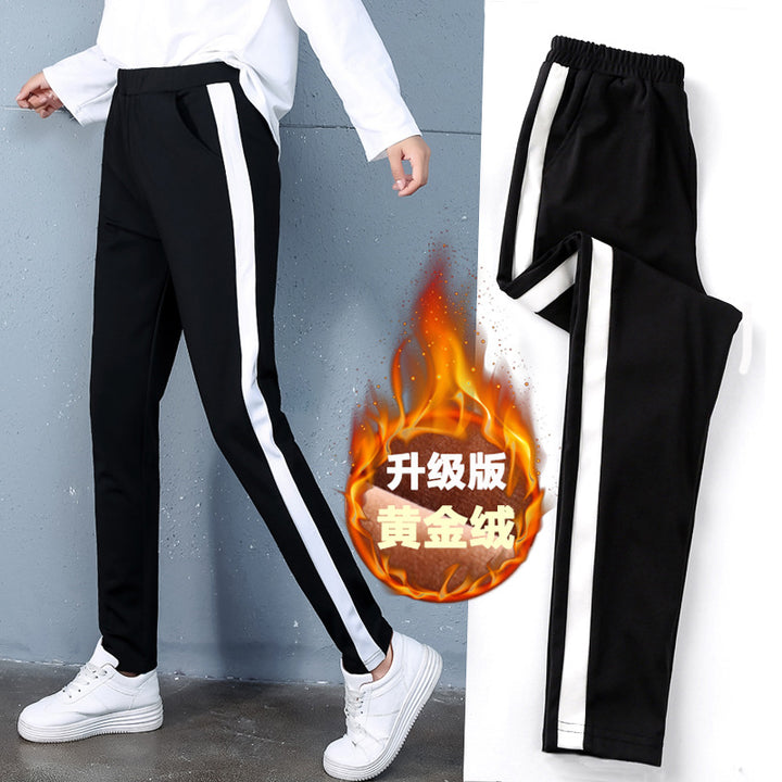 2021 autumn and winter new style, cashmere and thick sports trousers, women's casual pants - Blue Force Sports