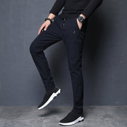 Autumn And Winter No Magnet Iron Iron Velvet Thick Sports And Leisure Trousers - Blue Force Sports