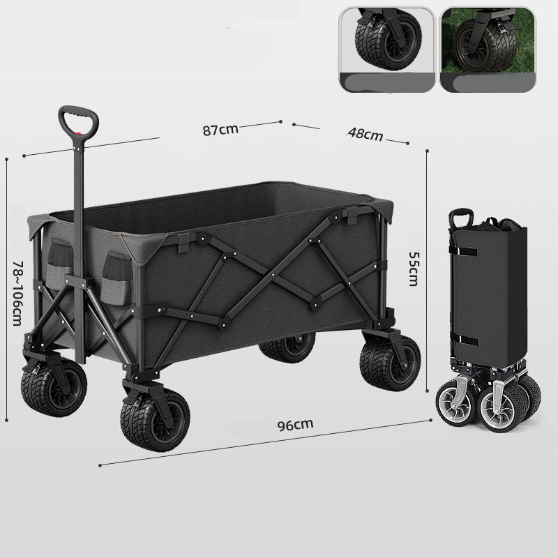 Camping Cart Foldable Outdoor Hand Push Picnic Pull Rod - Blue Force Sports