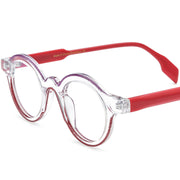 Color Blocking Fashionable Round Plate Eyeglass Frame - Blue Force Sports