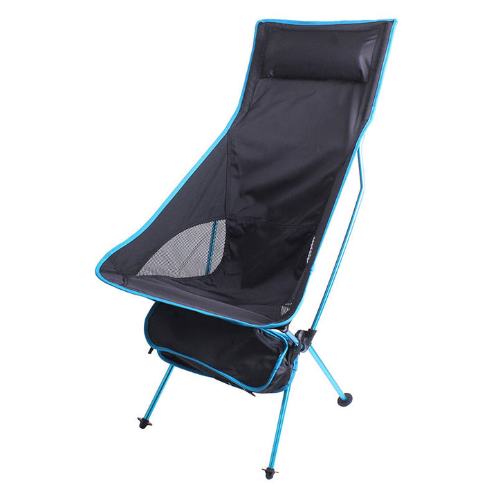 Large Outdoor Folding Fishing Chair With Pillow - Blue Force Sports