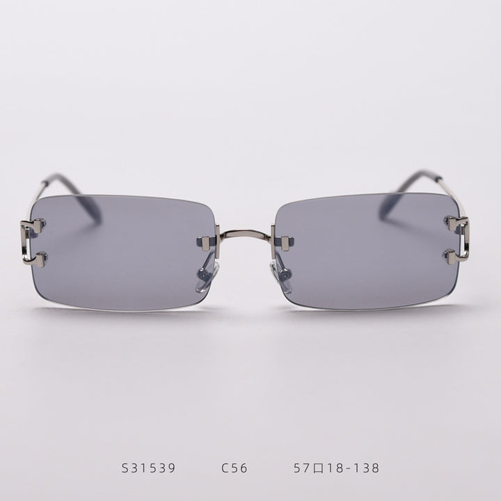 Rimless cut edge sunglasses - Blue Force Sports