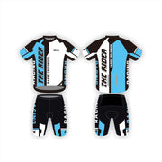 Long And Short-sleeved Thin Cycling Jersey With Balanced Wheels - Blue Force Sports