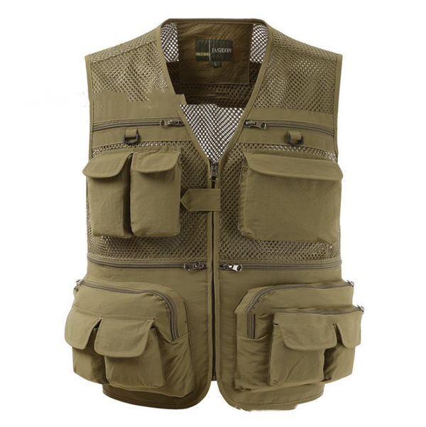 Multi-pocket Men's Professional Photography Vest - Blue Force Sports