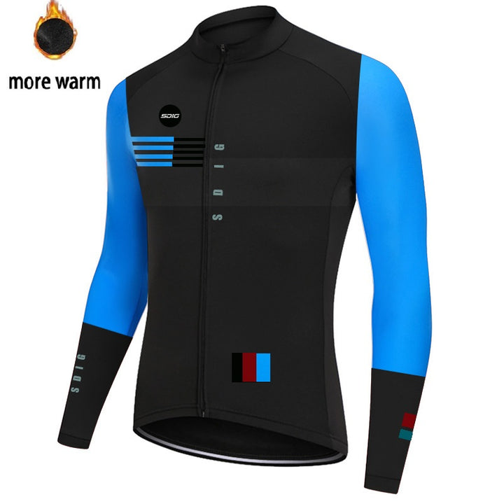 New Racing Suit Riding Downhill Jacket Fleece Warm - Blue Force Sports