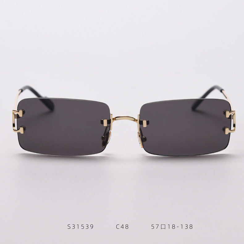 Rimless cut edge sunglasses - Blue Force Sports