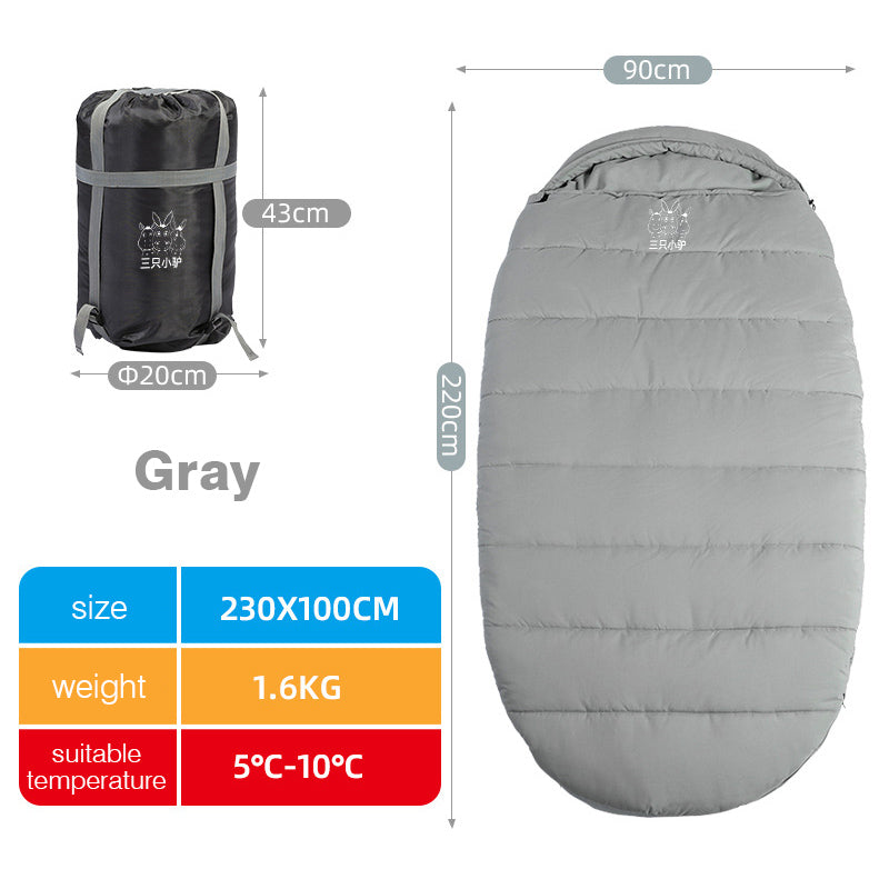 Sleeping Bag Adult Outdoor Camping Adult Winter Thickening Cold Protection Single Widening - Blue Force Sports