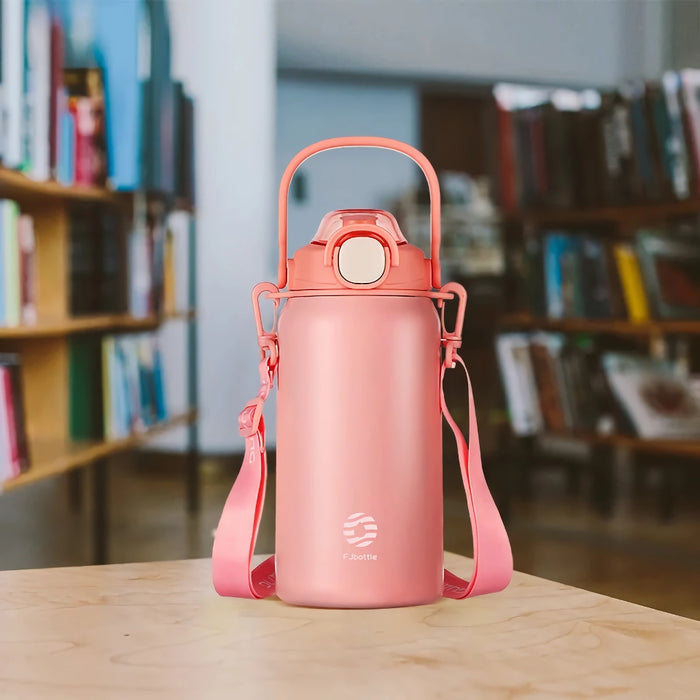 Stainless-Steel Vacuum Bottle with Straw – 1.3 L or 1.7 L