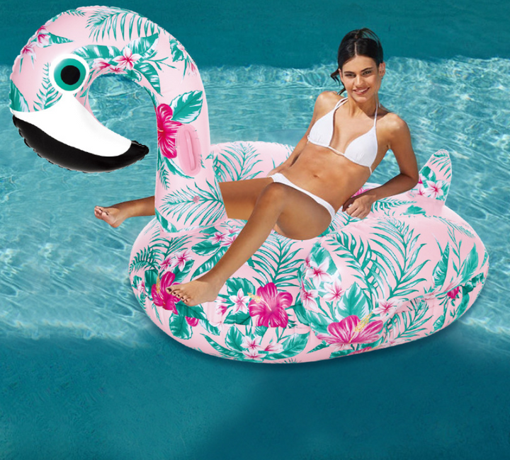 YUYU model inflatable pink flamingo swimming float Tube adult raft model pink flamingo pool float swim ring summer water fun pool toys - Blue Force Sports