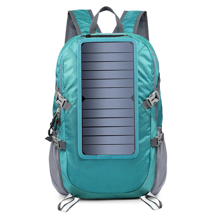 Solar Backpack Foldable Hiking Daypack With 5V Power Supply - Blue Force Sports