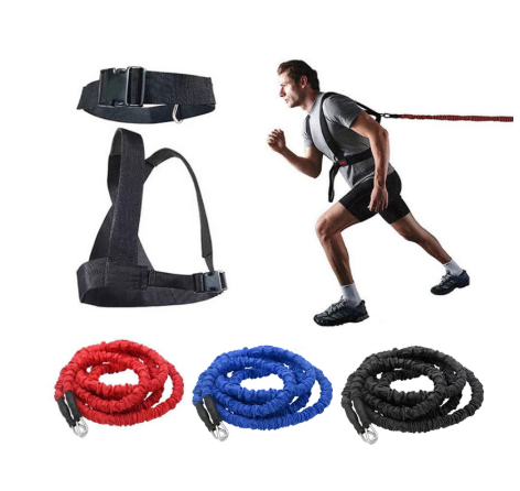 Double resistance band pull pull rope stretch track and field track and field race force explosive jump - Blue Force Sports