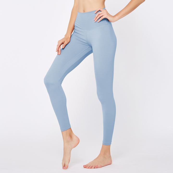 Women's Double Sided Nylon Nude Yoga Pants - Blue Force Sports