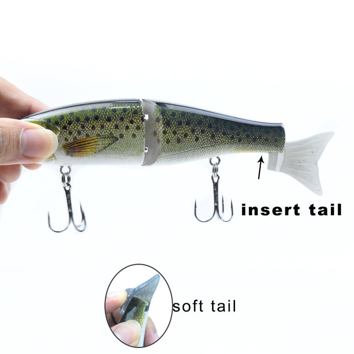 S-style Swimming Soft Tail Two-section Lure - Blue Force Sports