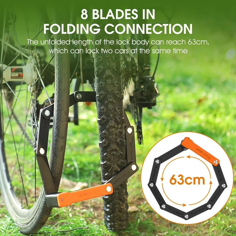 Faltbares Fahrradschloss mit Diebstahlschutz – Sicheres, leichtes und tragbares Fahrradkettenschloss