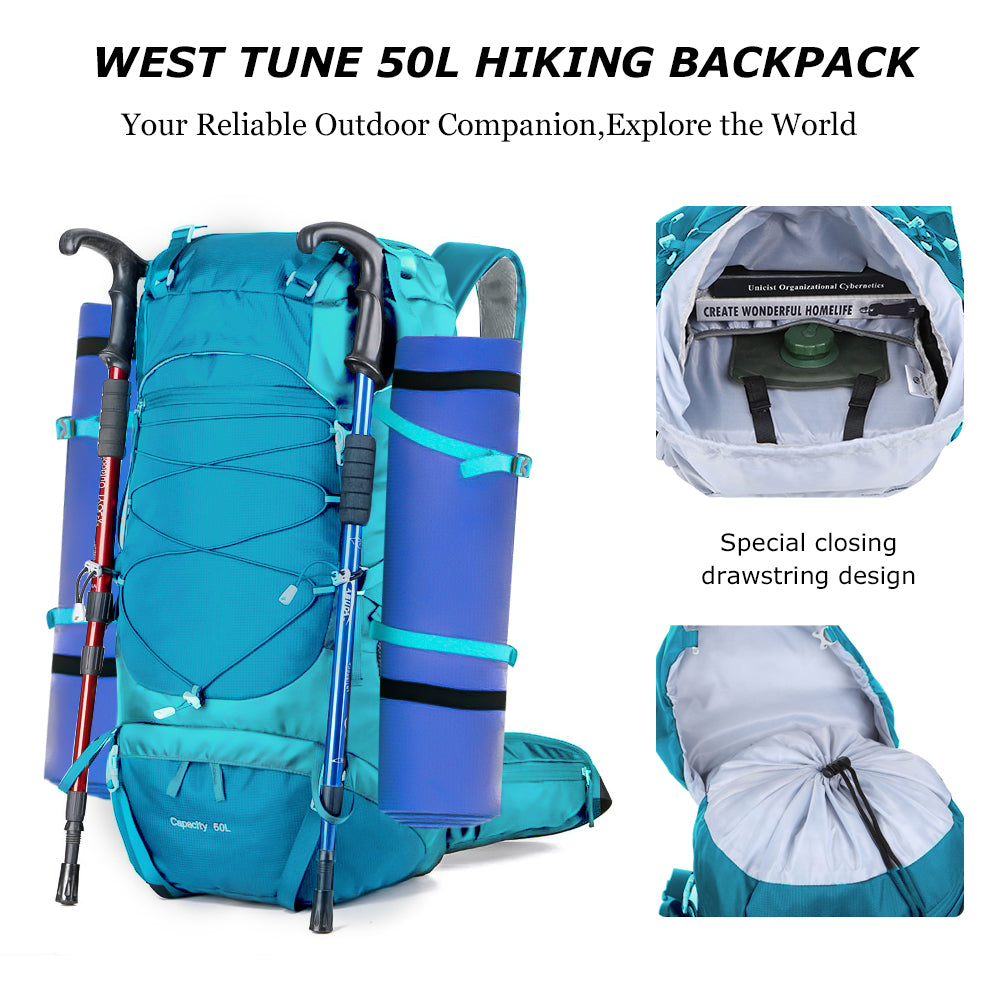 50 l multifunktionaler Outdoor-Wanderrucksack mit Regenschutz – ideal für Trekking und Camping
