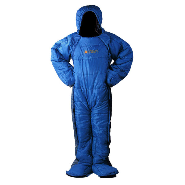 Blue Gray Color Patchwork Humanoid Sleeping Bag Human Body Can Walk Camping - Blue Force Sports