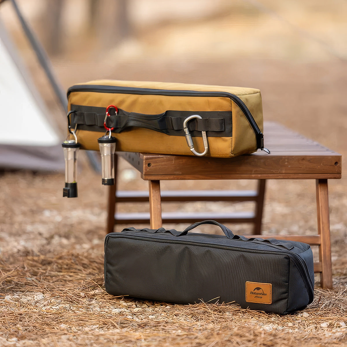 Bolsa de almacenamiento multifuncional para acampar inspirada en la naturaleza