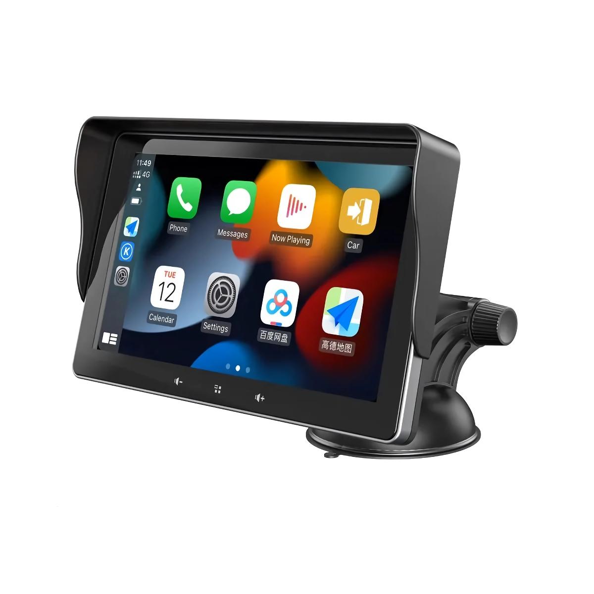 Universal 7" Touch Screen Multimedia Video Player with Wireless CarPlay & Android Auto