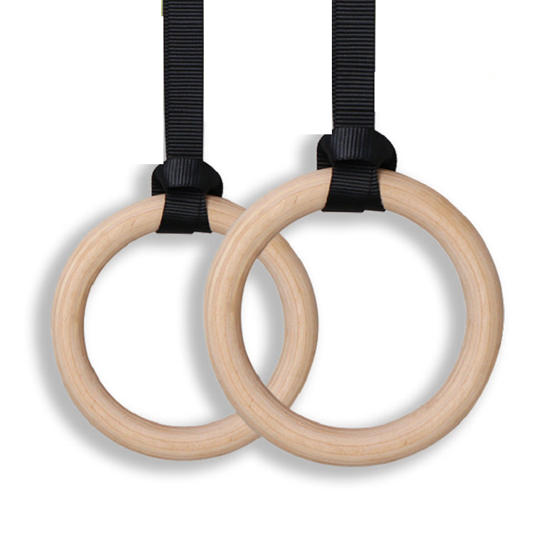 Fitness Wooden Ring Suspension Training Belt Set - Blue Force Sports