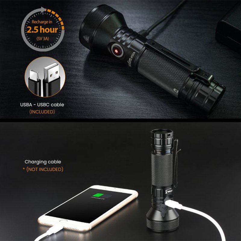 Linterna LED recargable de alta potencia de 2100 lm