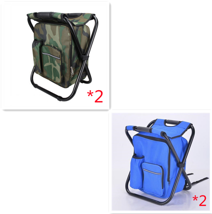Multifunction Outdoor Folding Chair Ice Cooler Picnic Bags Camping Fishing Stool Backpacking Hunting Rest Chair - Blue Force Sports