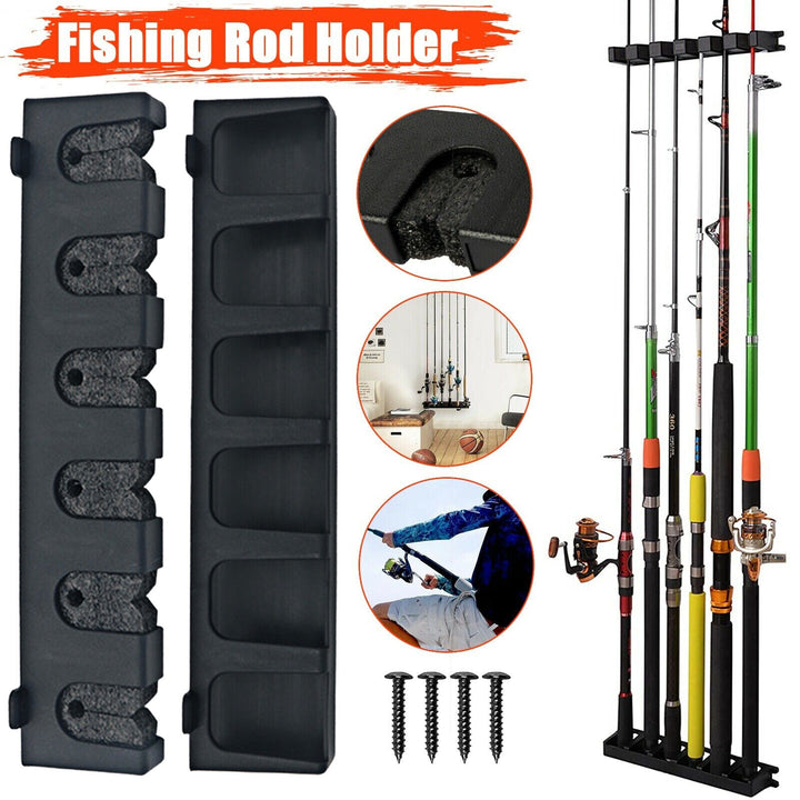 Fishing Rod Rack Vertical Holder Horizontal Wall Mount Boat Pole Stand ...