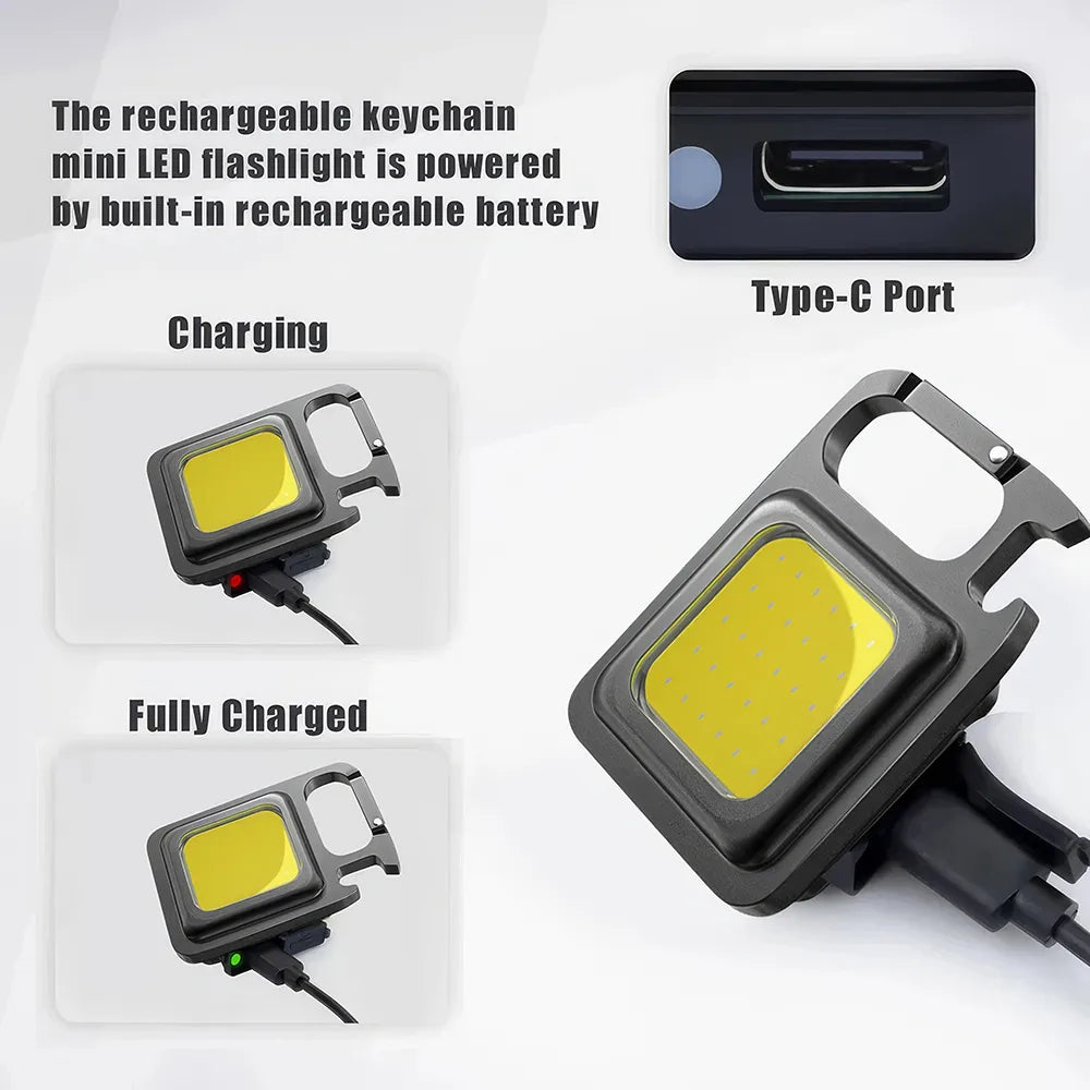 Mini linterna LED multifuncional recargable por USB