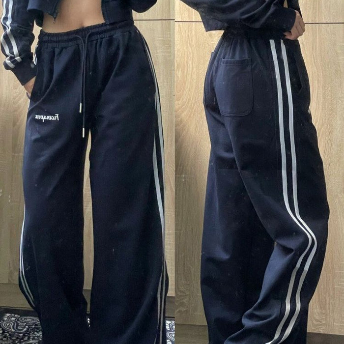 Vintage Striped Hip-hop Casual Pants - Blue Force Sports