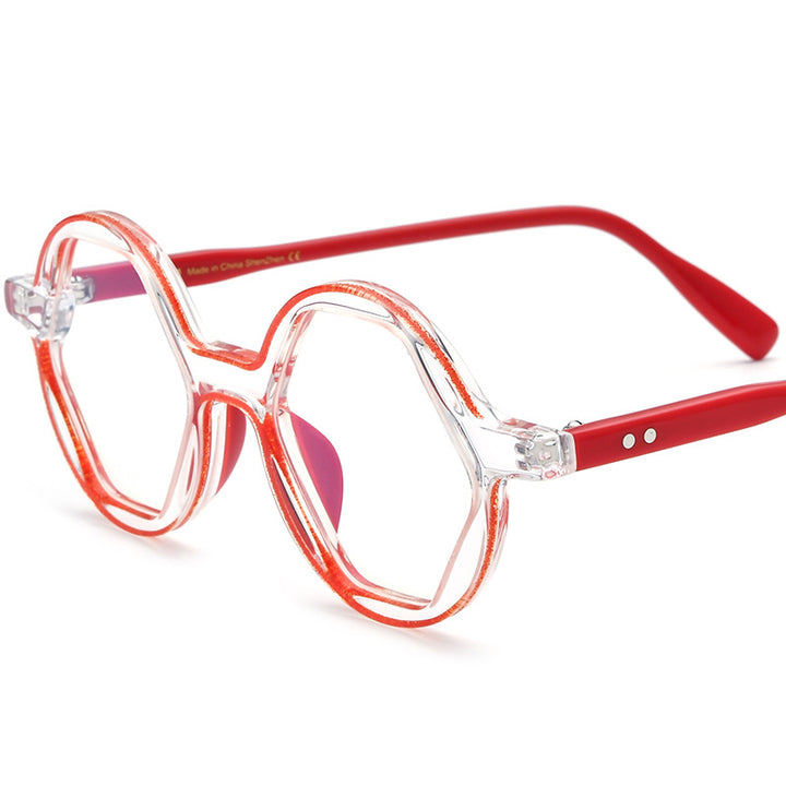 Personalized And Fashionable Polygon Plate Eyeglass Frame - Blue Force Sports