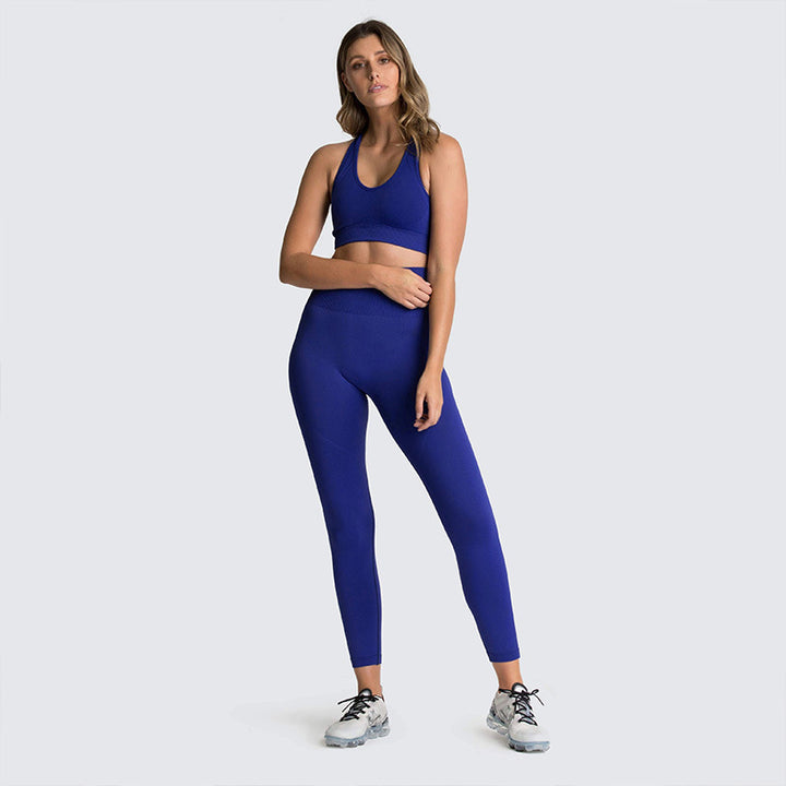 Women's Seamless Knitted Hip Lifting Yoga Suit - Blue Force Sports