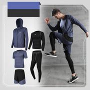 Running quick-drying basketball sports suit five-piece training suit - Blue Force Sports