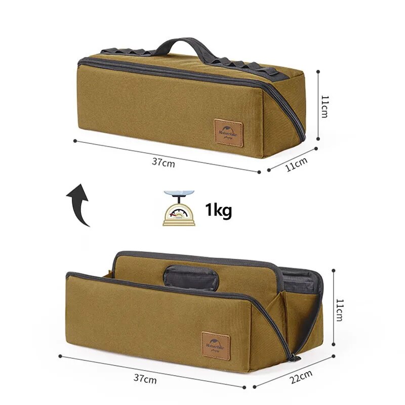 Bolsa de almacenamiento multifuncional para acampar inspirada en la naturaleza