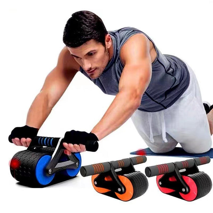 Double Wheel Abdominal Exerciser Women Men Automatic Rebound Ab Wheel Roller Waist Trainer Gym Sports Home Exercise Devices - Blue Force Sports