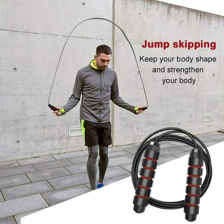 Jump Rope Gym Aerobic Exercise Boxing Skipping Adjustable Bearing Speed Fitness - Blue Force Sports