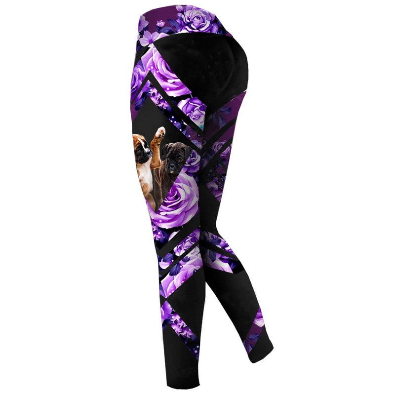 Ms high waist and the geometry dot printing pants - Blue Force Sports
