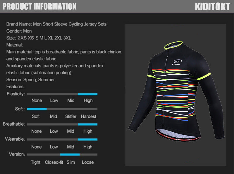 Men's long-sleeved cycling suit - Blue Force Sports