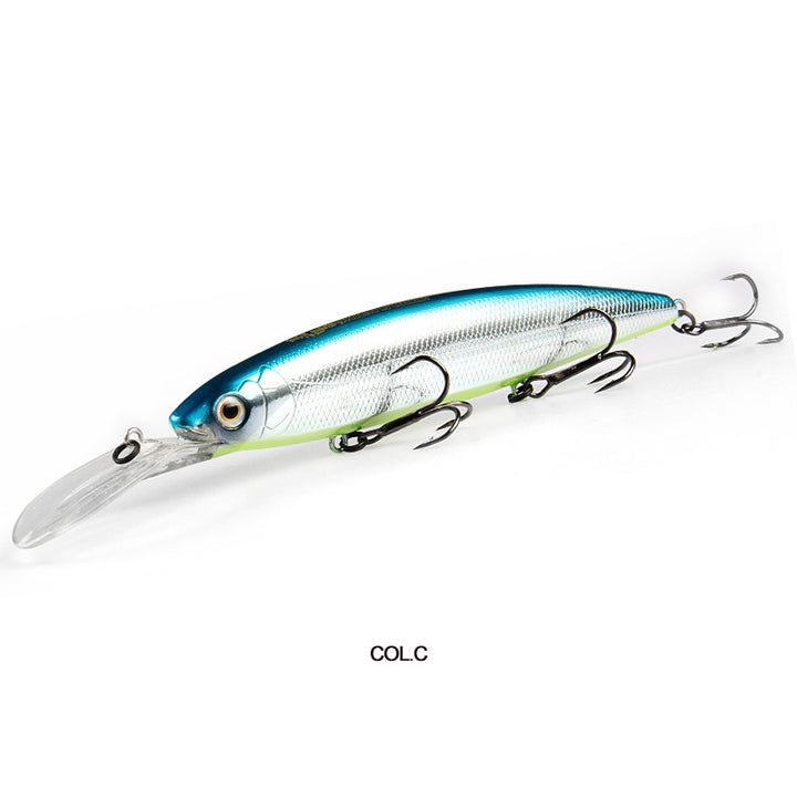 Luya Ma Mian Thick Long Tongue Deep Dive Floating Fake Bait 13cm28g - Blue Force Sports