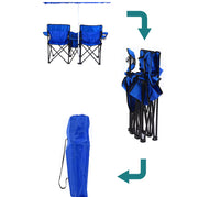 Outdoor Double Portable Camping Folding Chair - Blue Force Sports
