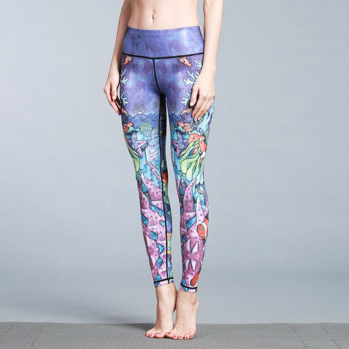 Women's Outdoor Sport Yoga Printed Leggings - Blue Force Sports