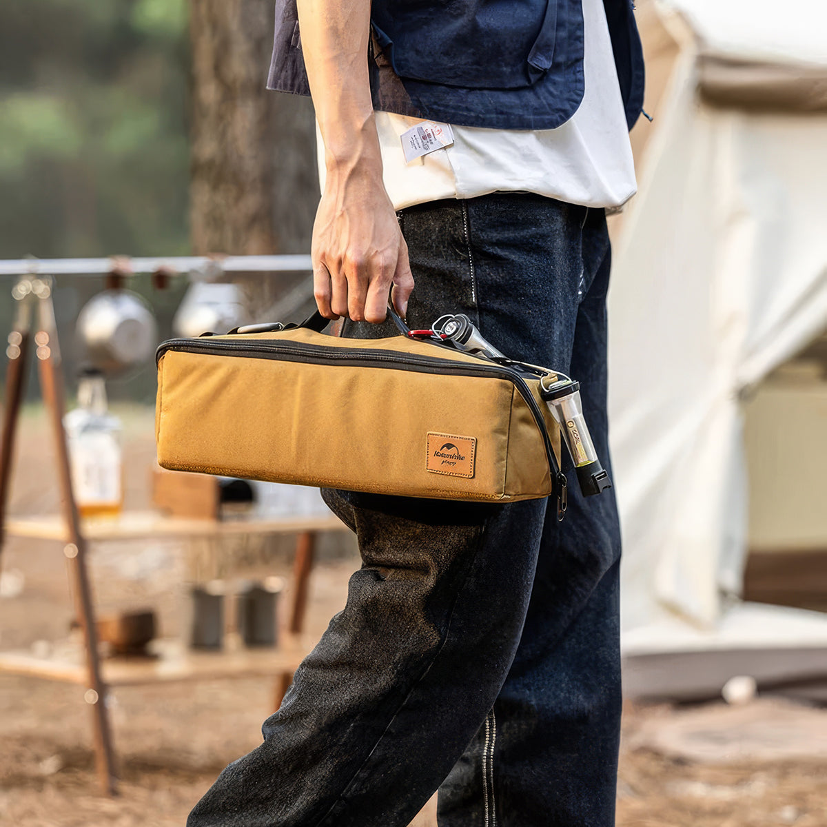 Bolsa de almacenamiento multifuncional para acampar inspirada en la naturaleza