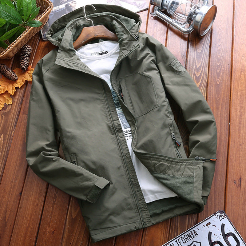 NIANJEEP autumn and winter clothing maleshield outdoor mountaineering suit and a casual and velvet jacket jacket - Blue Force Sports